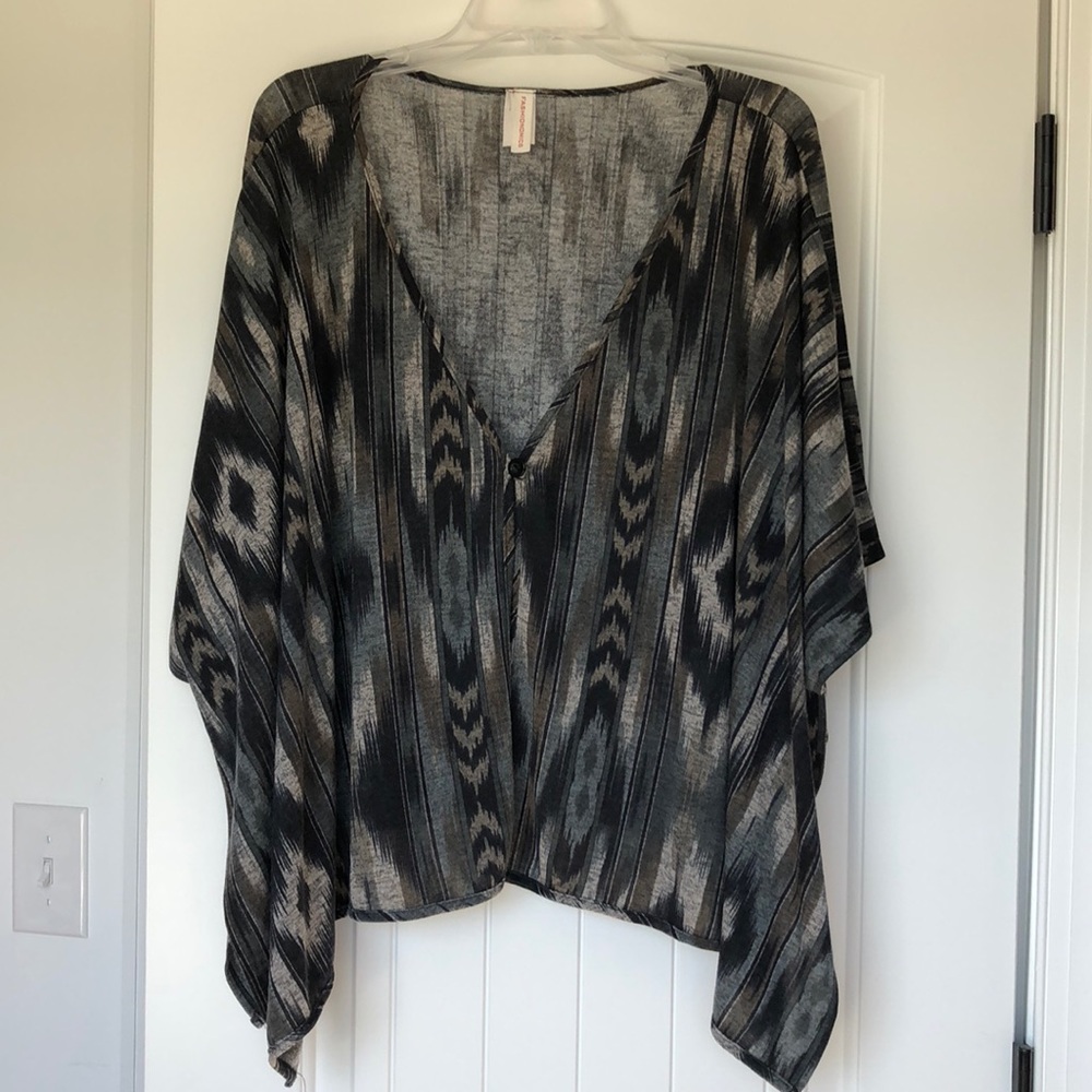 Aztec print poncho